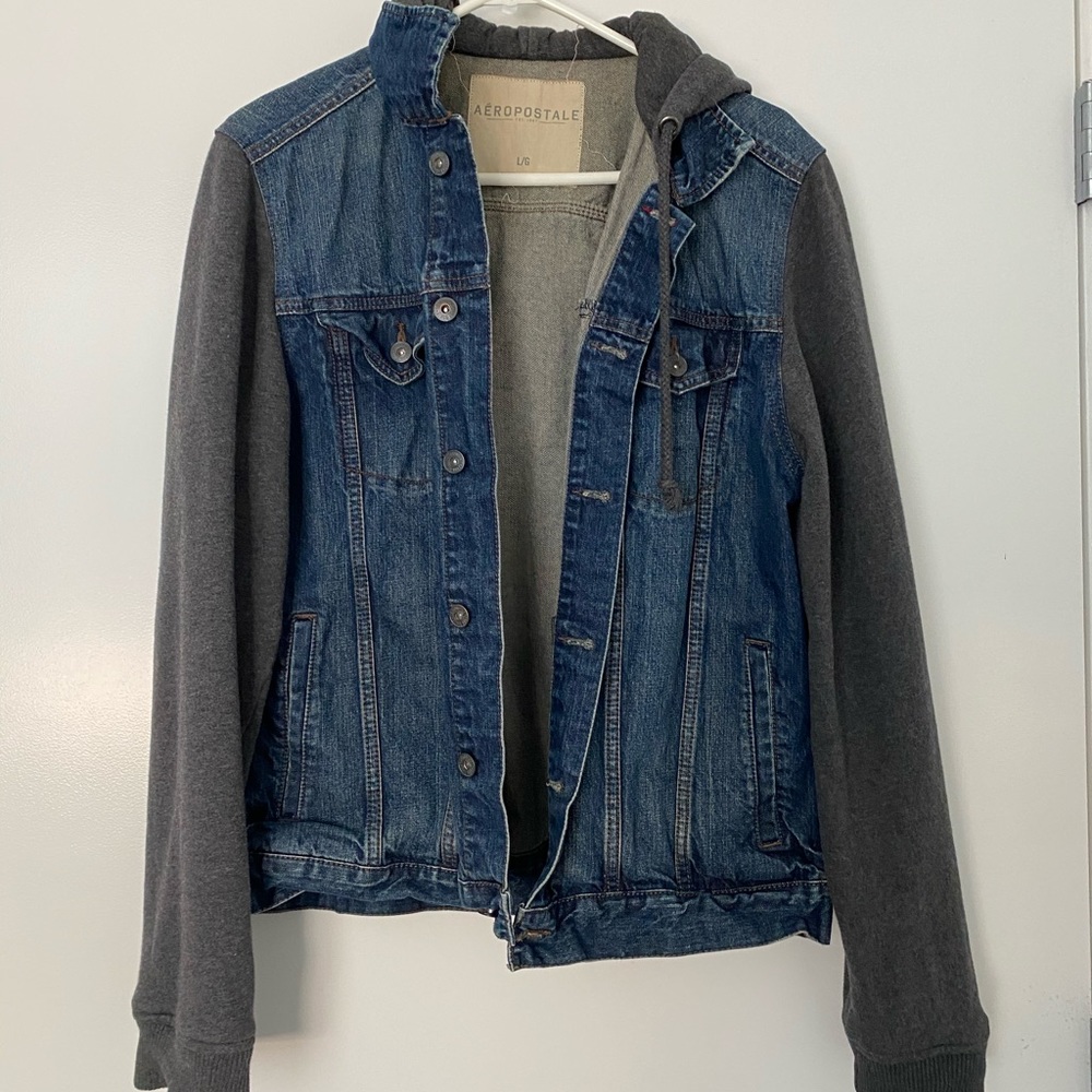 Denim hoodie jacket